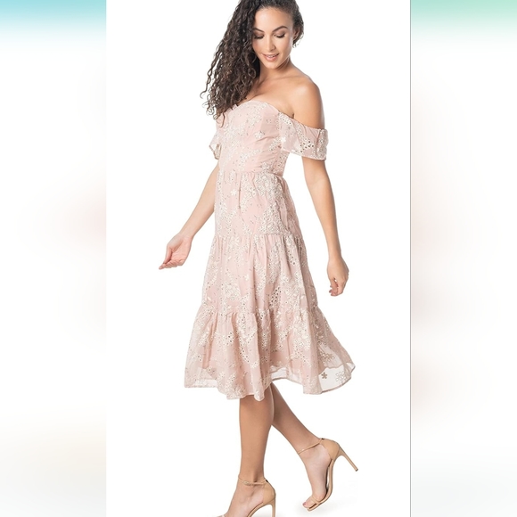 NWT dress the population river off the shoulder dress - Picture 2 of 11